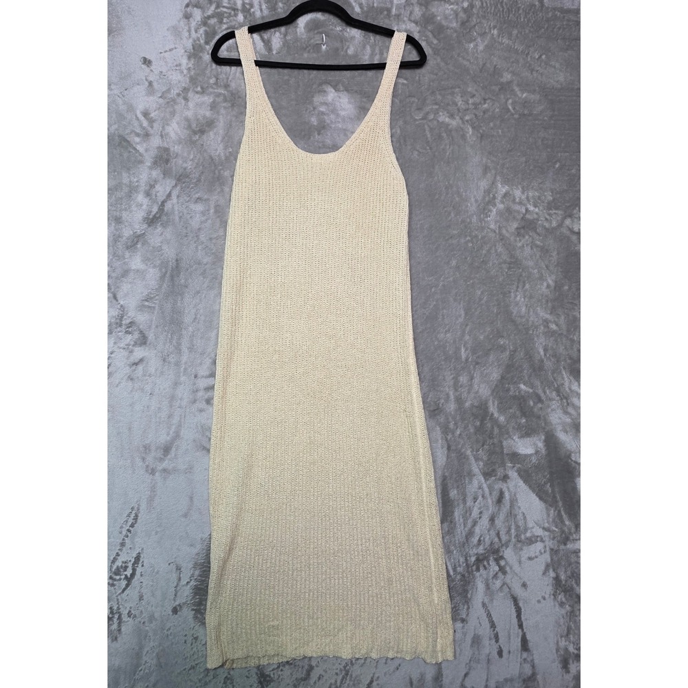 Miss Love Cream Knit Midi Tank Dress Scoop Neck SWD765 Large